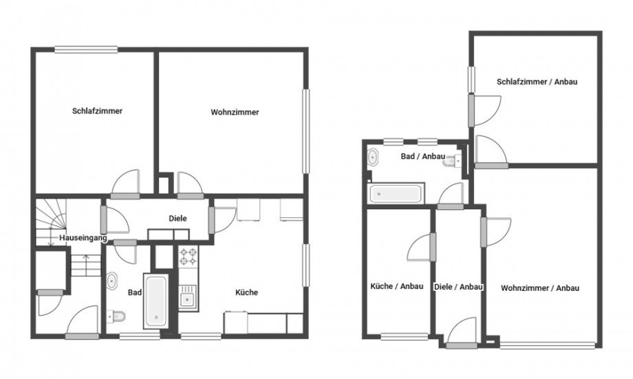Erdgeschoss mit Anbau Mehrfamilienhaus Viersen