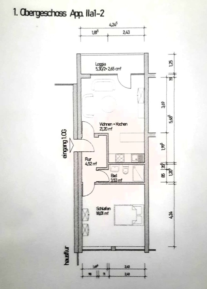 Grundriss 1OG Etagenwohnung Viersen