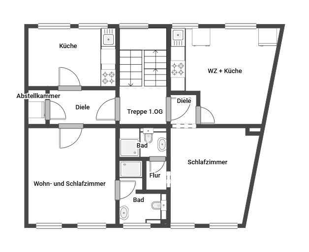 Obergeschoss Mehrfamilienhaus M�nchengladbach