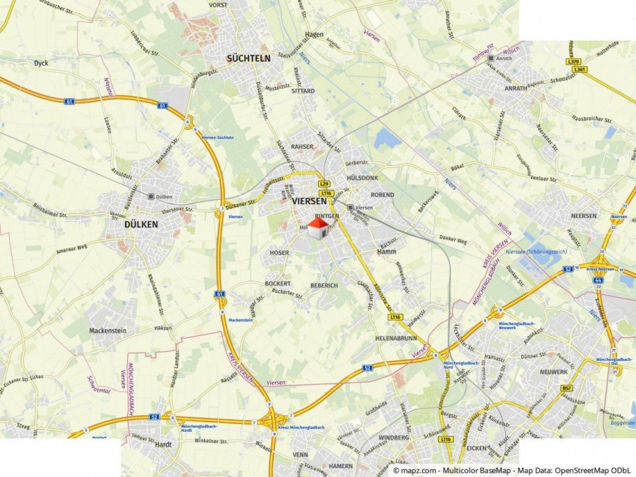 Lageplan Maisonettewohnung Viersen
