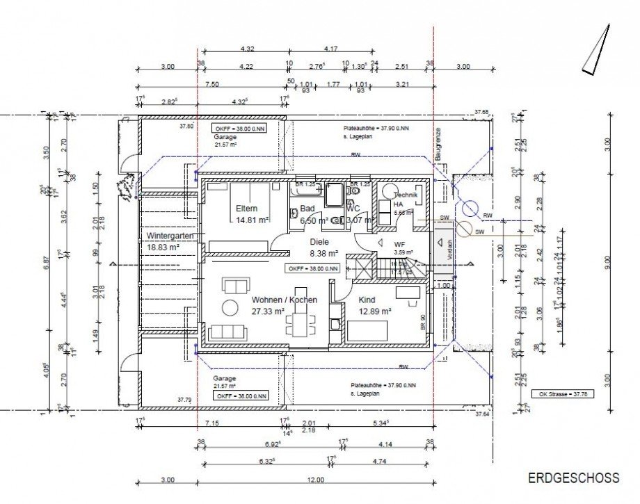 Grundriss EG Erdgeschosswohnung Viersen